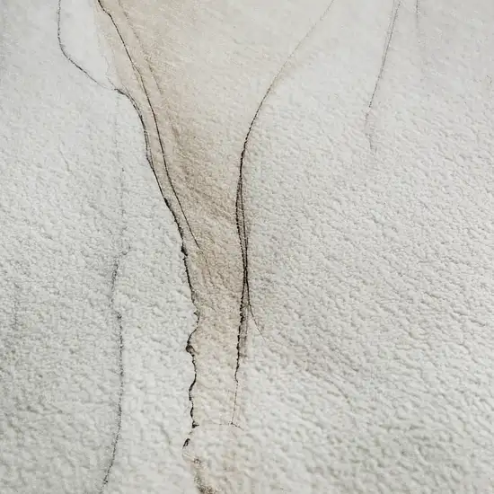 Ivory And Beige Abstract Washable Area Rug With UV Protection Photo 8