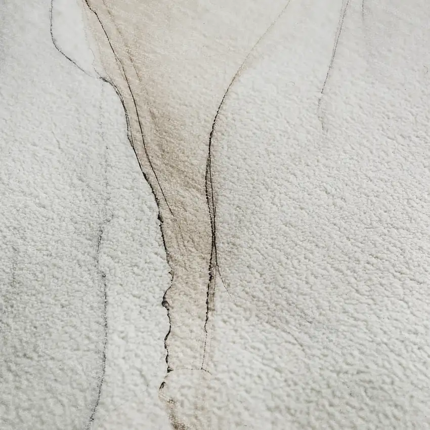 Ivory And Beige Abstract Washable Area Rug With UV Protection Photo 8