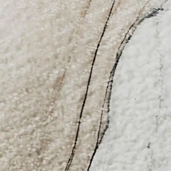 Ivory And Beige Abstract Washable Area Rug With UV Protection Photo 8