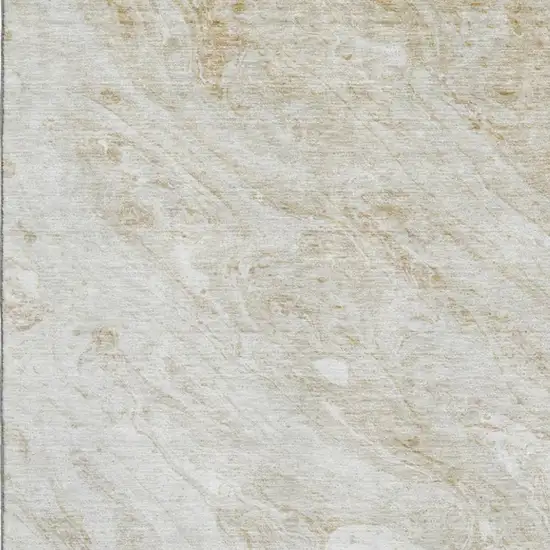 Ivory And Beige Abstract Washable Area Rug With UV Protection Photo 5