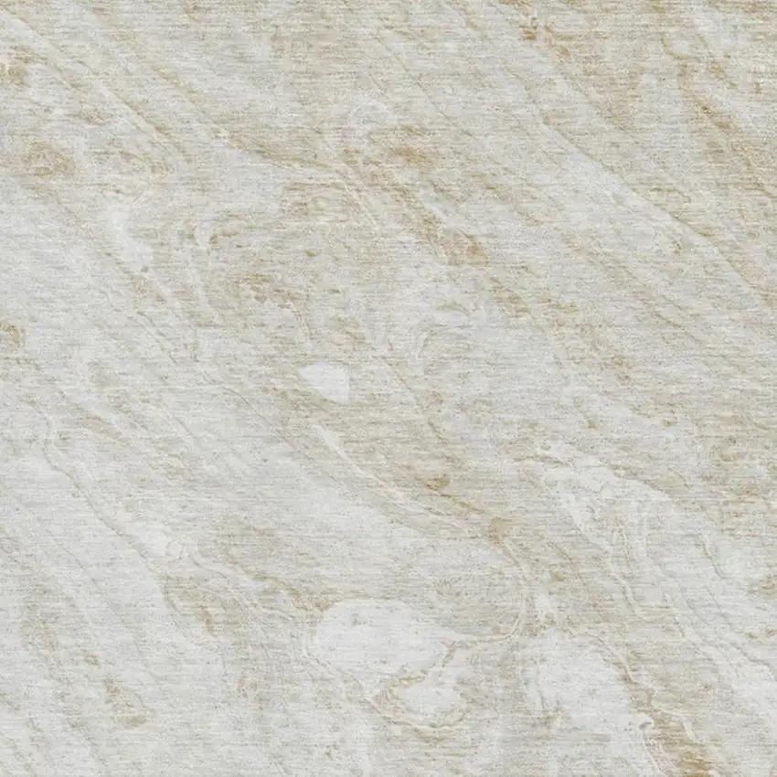 Ivory And Beige Abstract Washable Area Rug With UV Protection Photo 4