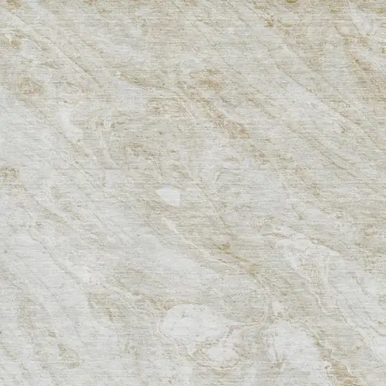 Ivory And Beige Abstract Washable Area Rug With UV Protection Photo 3