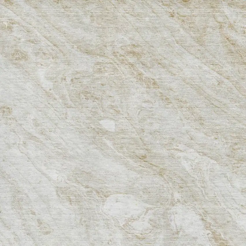 Ivory And Beige Abstract Washable Area Rug With UV Protection Photo 3