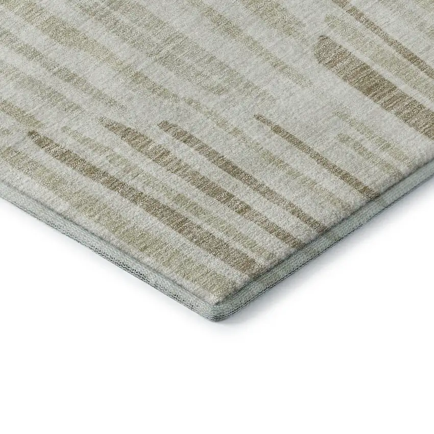 Ivory And Beige Abstract Washable Area Rug With UV Protection Photo 8