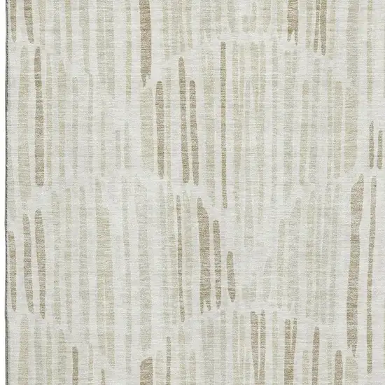 Ivory And Beige Abstract Washable Area Rug With UV Protection Photo 3