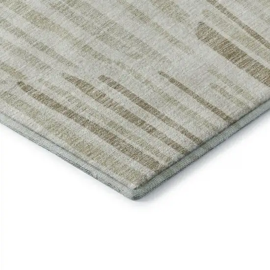 Ivory And Beige Abstract Washable Area Rug With UV Protection Photo 8