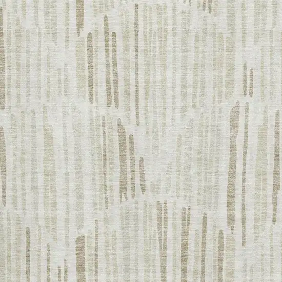 Ivory And Beige Abstract Washable Area Rug With UV Protection Photo 3