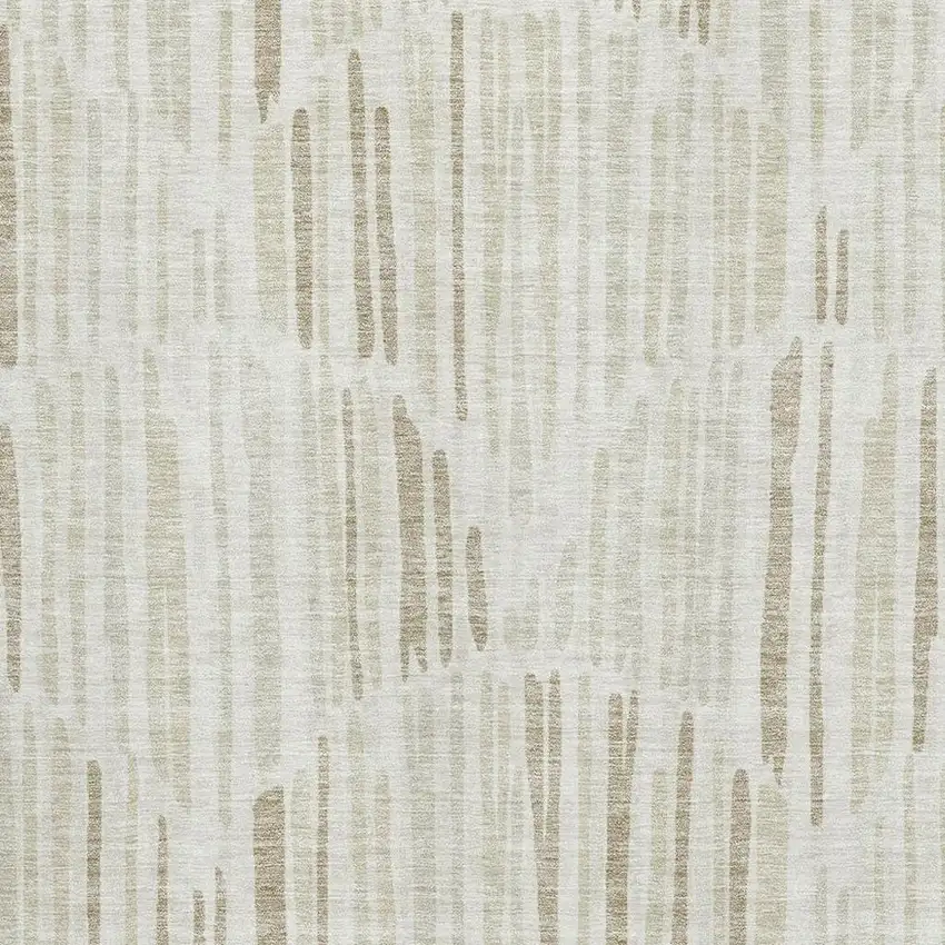 Ivory And Beige Abstract Washable Area Rug With UV Protection Photo 3