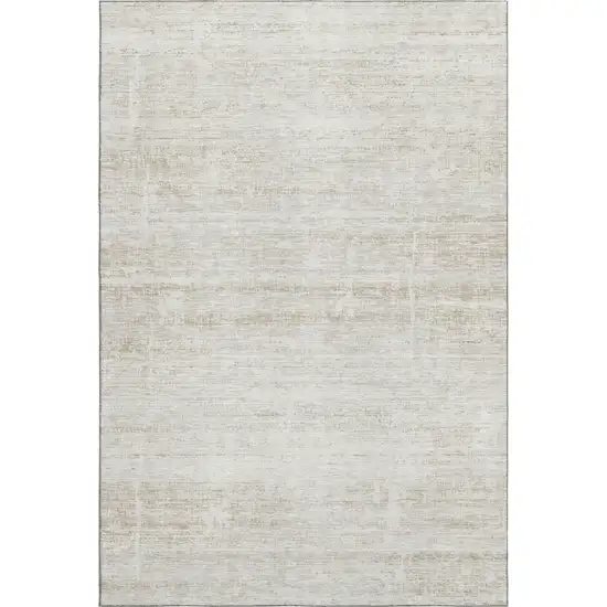 Ivory And Beige Abstract Washable Area Rug With UV Protection Photo 1
