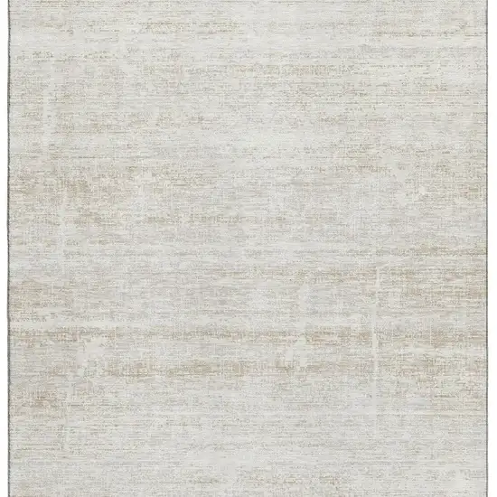 Ivory And Beige Abstract Washable Area Rug With UV Protection Photo 3