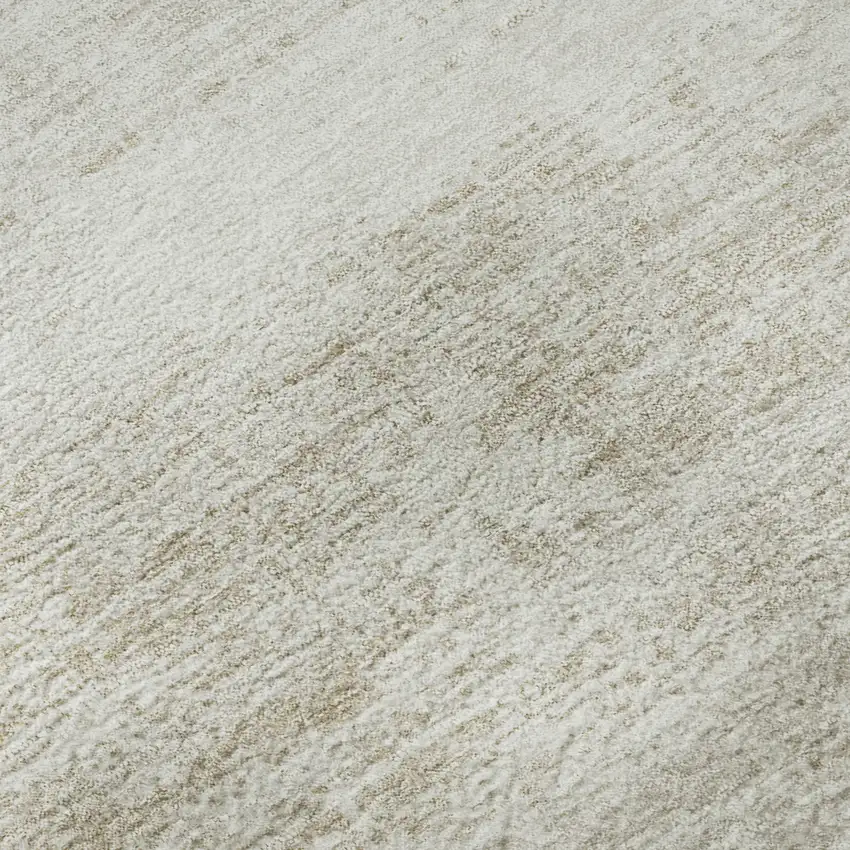 Ivory And Beige Abstract Washable Area Rug With UV Protection Photo 9