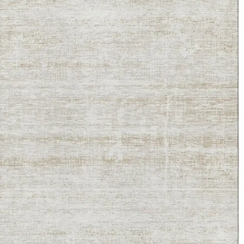 Ivory And Beige Abstract Washable Area Rug With UV Protection Photo 3