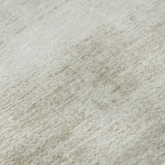 Ivory And Beige Abstract Washable Area Rug With UV Protection Photo 9