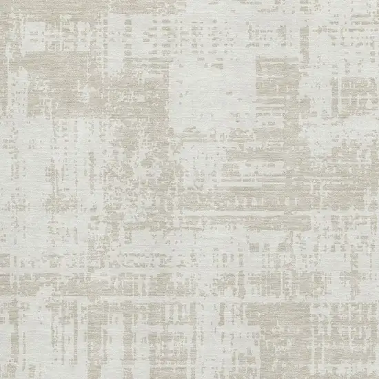 Ivory And Beige Abstract Washable Area Rug With UV Protection Photo 3