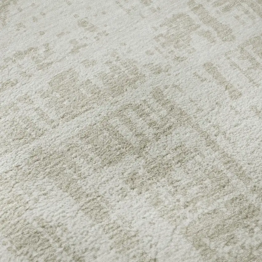Ivory And Beige Abstract Washable Area Rug With UV Protection Photo 8