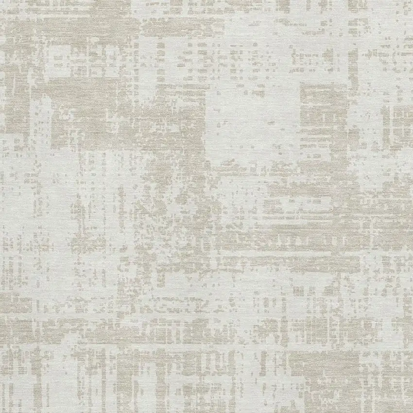 Ivory And Beige Abstract Washable Area Rug With UV Protection Photo 3