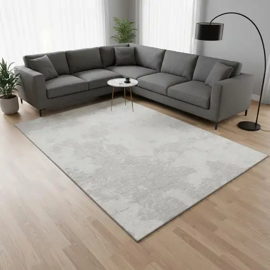 Ivory And Beige Abstract Washable Area Rug With UV Protection Photo 2