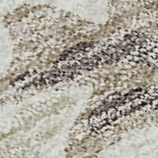 Ivory And Beige Abstract Washable Area Rug With UV Protection Photo 2