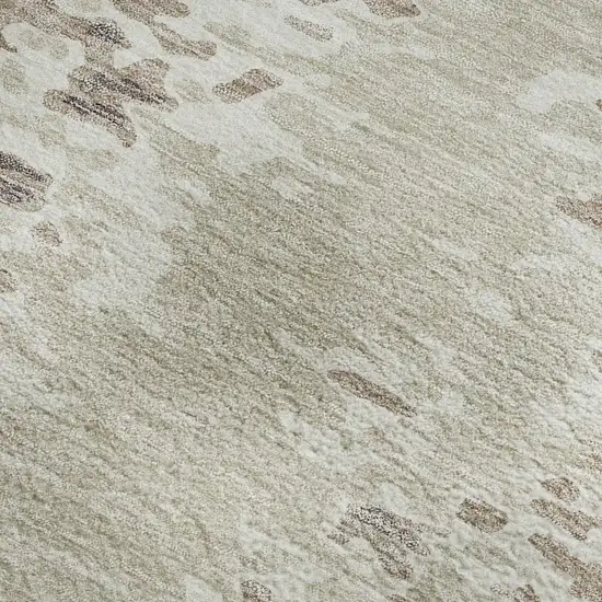 Ivory And Beige Abstract Washable Area Rug With UV Protection Photo 3