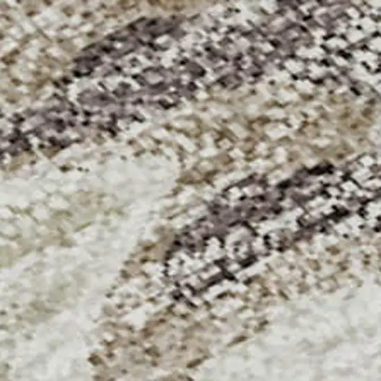 Ivory And Beige Abstract Washable Area Rug With UV Protection Photo 2