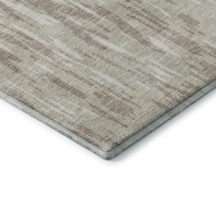 Ivory And Beige Abstract Washable Area Rug With UV Protection Photo 7