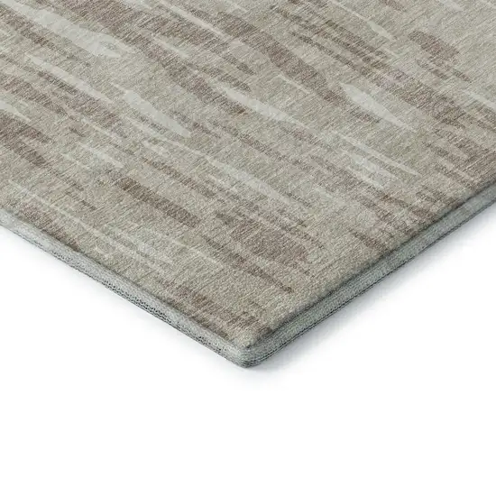 Ivory And Beige Abstract Washable Area Rug With UV Protection Photo 7