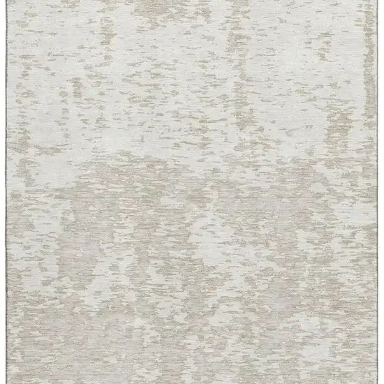 Ivory And Beige Abstract Washable Area Rug With UV Protection Photo 4
