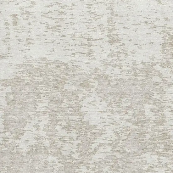 Ivory And Beige Abstract Washable Area Rug With UV Protection Photo 3