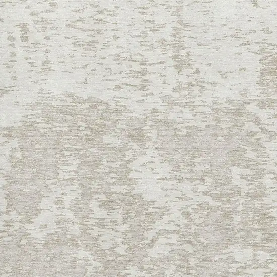 Ivory And Beige Abstract Washable Area Rug With UV Protection Photo 3