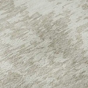 Photo of Ivory And Beige Abstract Washable Area Rug With UV Protection