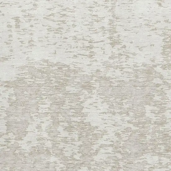 Ivory And Beige Abstract Washable Area Rug With UV Protection Photo 3