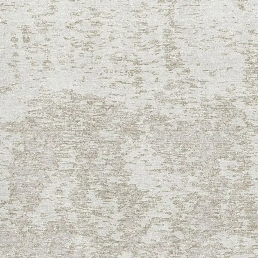 Ivory And Beige Abstract Washable Area Rug With UV Protection Photo 3