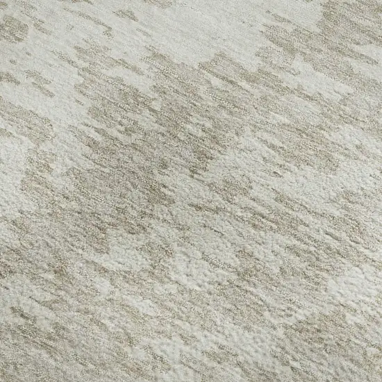 Ivory And Beige Abstract Washable Area Rug With UV Protection Photo 2