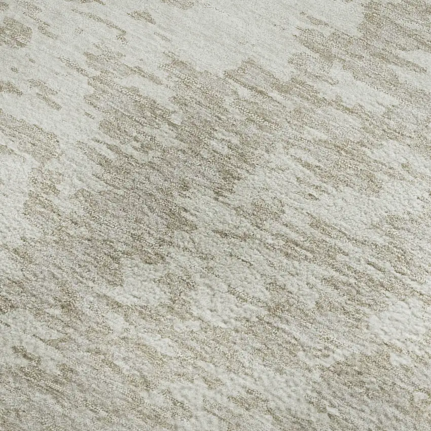 Ivory And Beige Abstract Washable Area Rug With UV Protection Photo 2