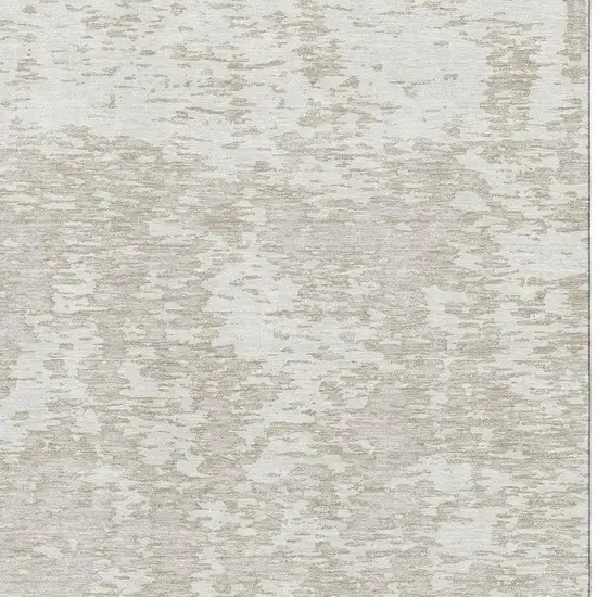 Ivory And Beige Abstract Washable Area Rug With UV Protection Photo 3