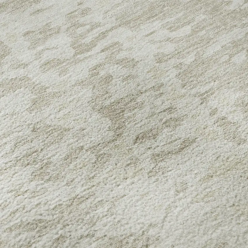 Ivory And Beige Abstract Washable Area Rug With UV Protection Photo 8
