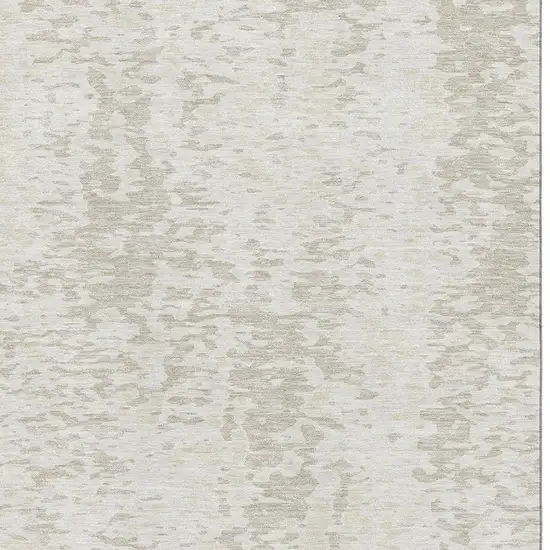 Ivory And Beige Abstract Washable Area Rug With UV Protection Photo 2