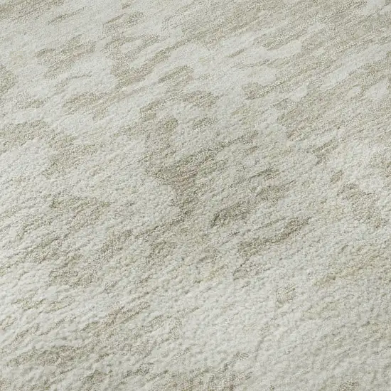 Ivory And Beige Abstract Washable Area Rug With UV Protection Photo 8