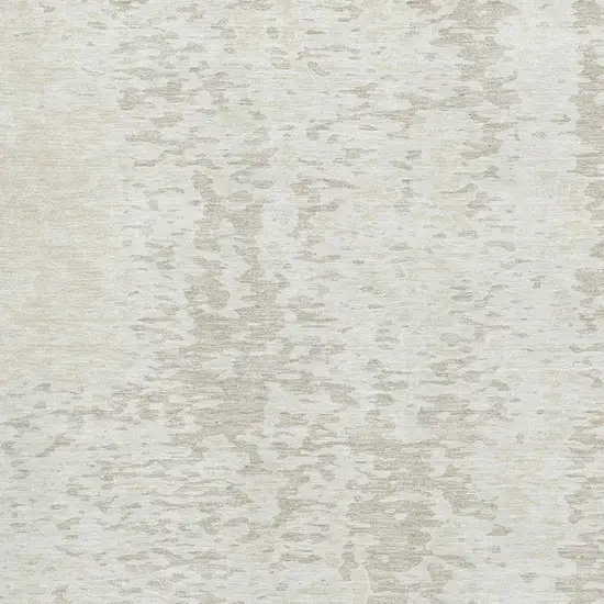 Ivory And Beige Abstract Washable Area Rug With UV Protection Photo 2