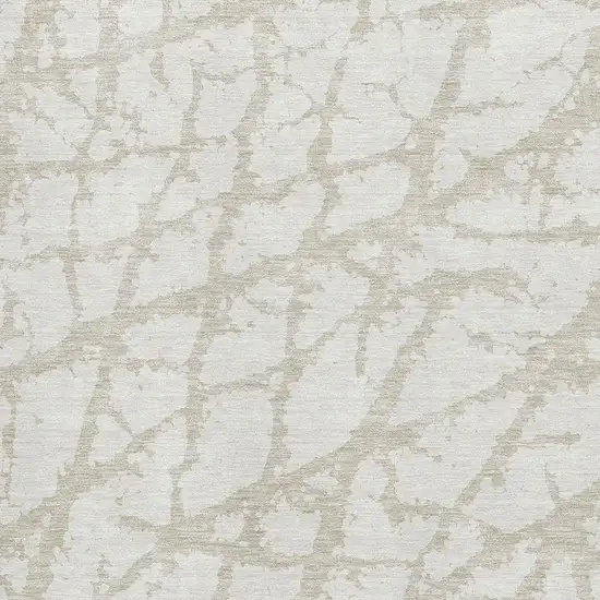 Ivory And Beige Abstract Washable Area Rug With UV Protection Photo 2