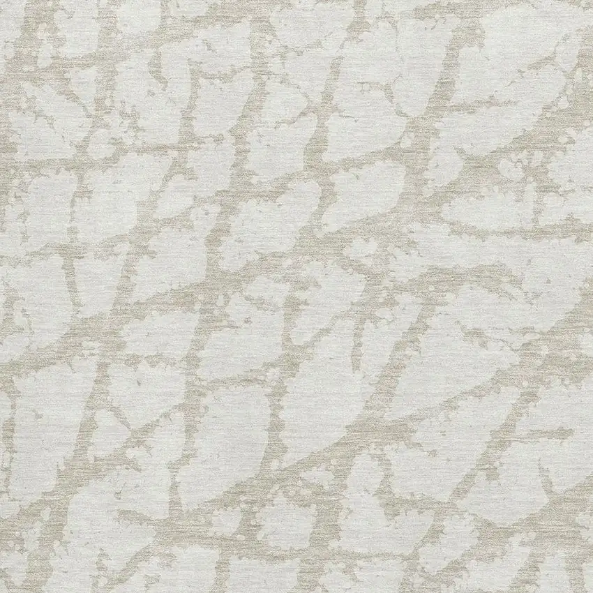 Ivory And Beige Abstract Washable Area Rug With UV Protection Photo 2