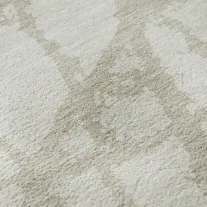 Photo of Ivory And Beige Abstract Washable Area Rug With UV Protection