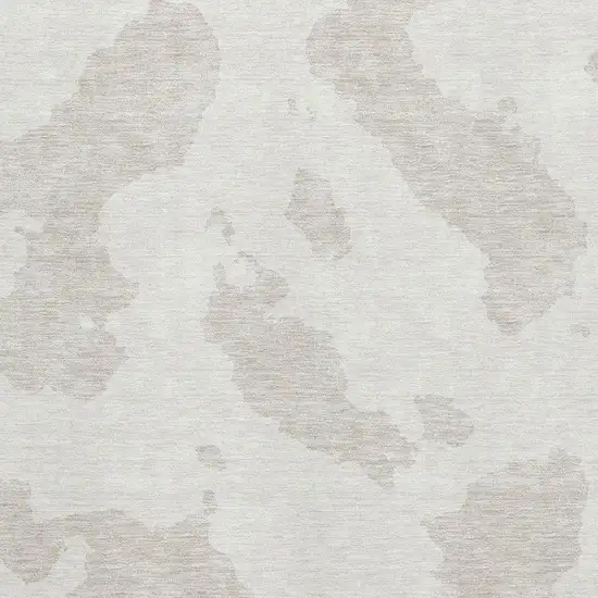 Ivory And Beige Abstract Washable Area Rug With UV Protection Photo 2