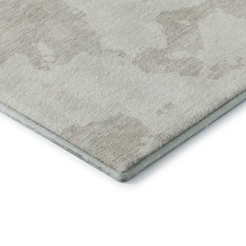 Ivory And Beige Abstract Washable Area Rug With UV Protection Photo 7