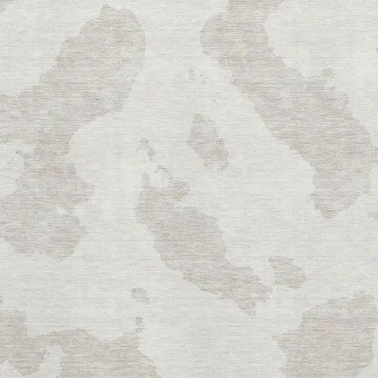 Ivory And Beige Abstract Washable Area Rug With UV Protection Photo 2