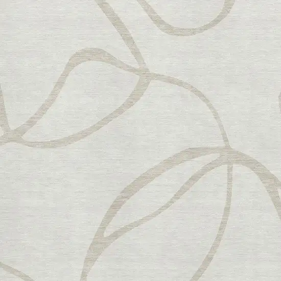 Ivory And Beige Abstract Washable Area Rug With UV Protection Photo 3