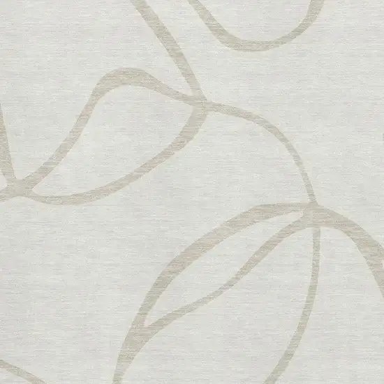 Ivory And Beige Abstract Washable Area Rug With UV Protection Photo 3