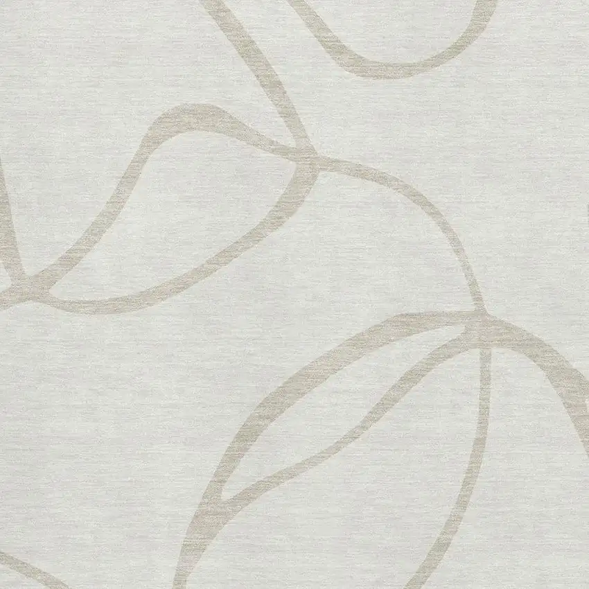 Ivory And Beige Abstract Washable Area Rug With UV Protection Photo 3