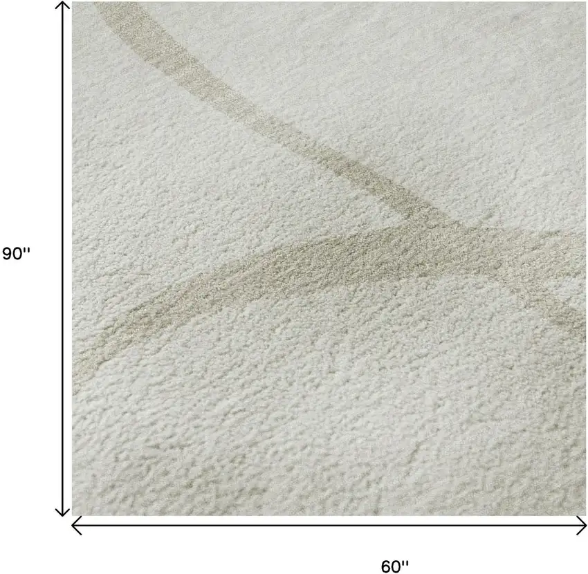 Ivory And Beige Abstract Washable Area Rug With UV Protection Photo 8