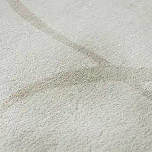 Photo of Ivory And Beige Abstract Washable Area Rug With UV Protection